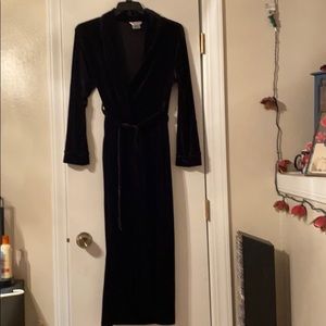 Long Faux Velvet Robe